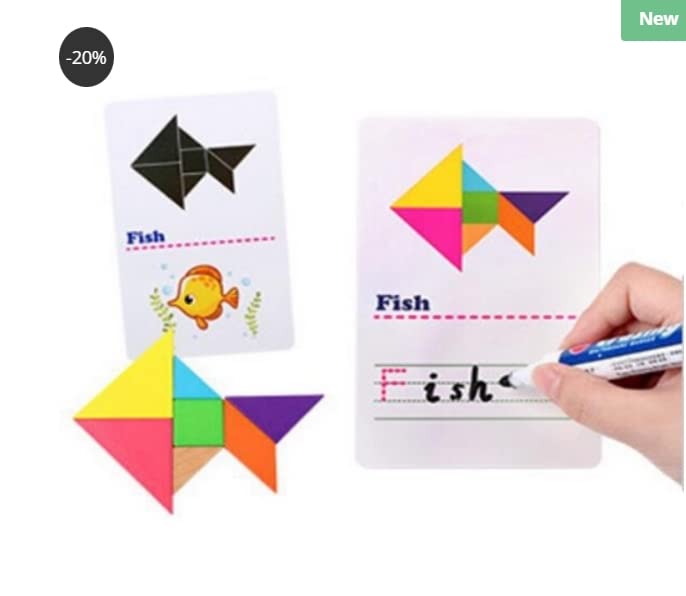 Tangram Letters Writing Cards
