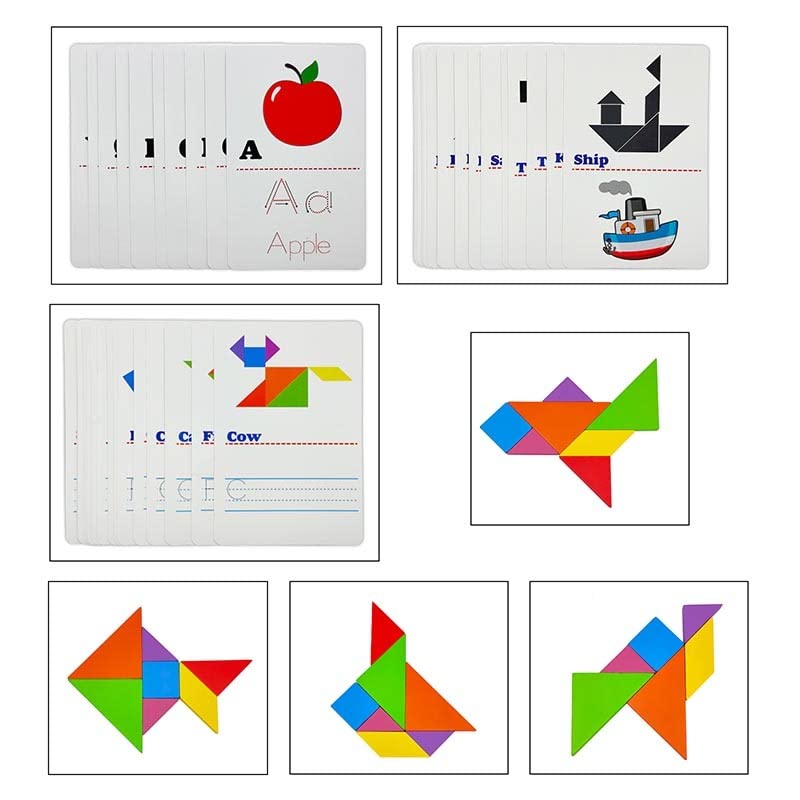 Tangram Letters Writing Cards