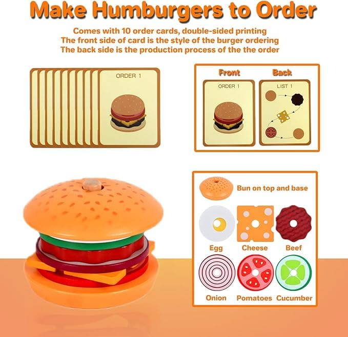 Wooden Hamburger Set/Sandwich set (Random)
