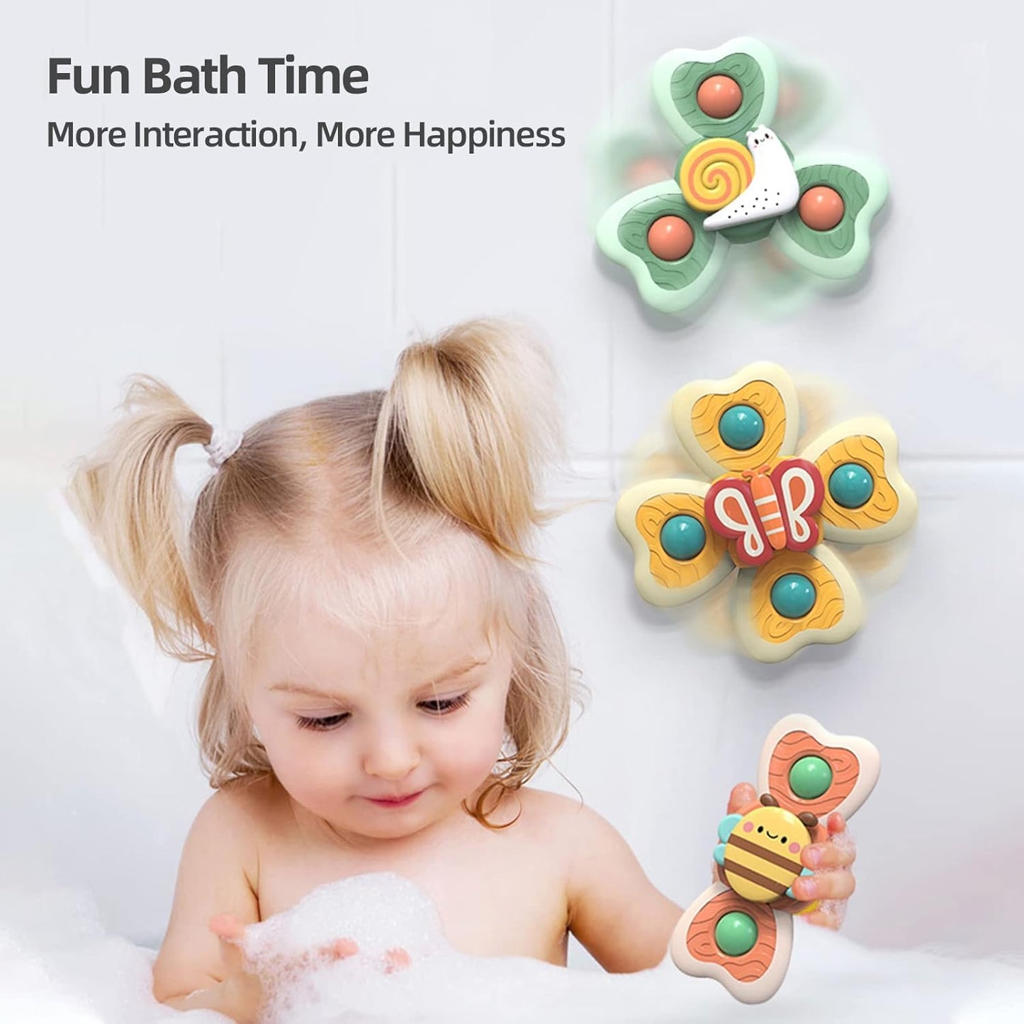 Silicone Suction Cup Flower Spinner Bath Toy