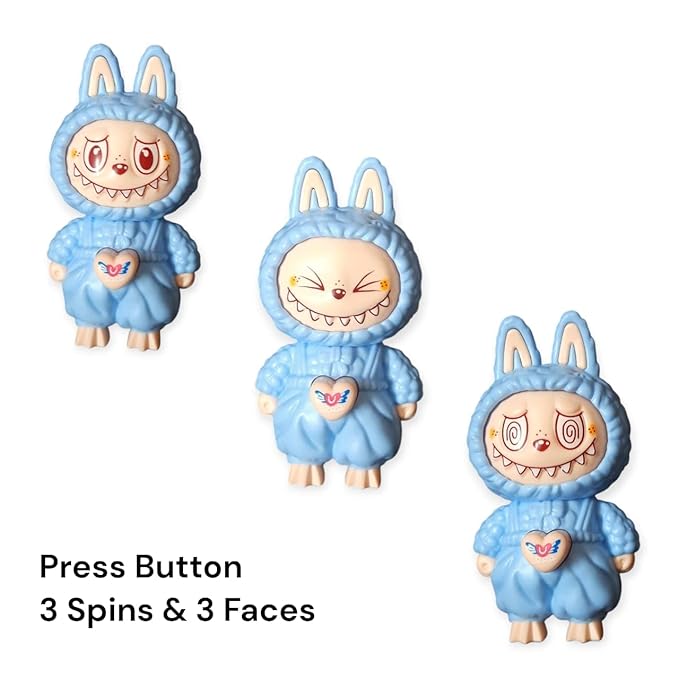 Face Changing Labubu Keychain(1 Pc)(Random Color)