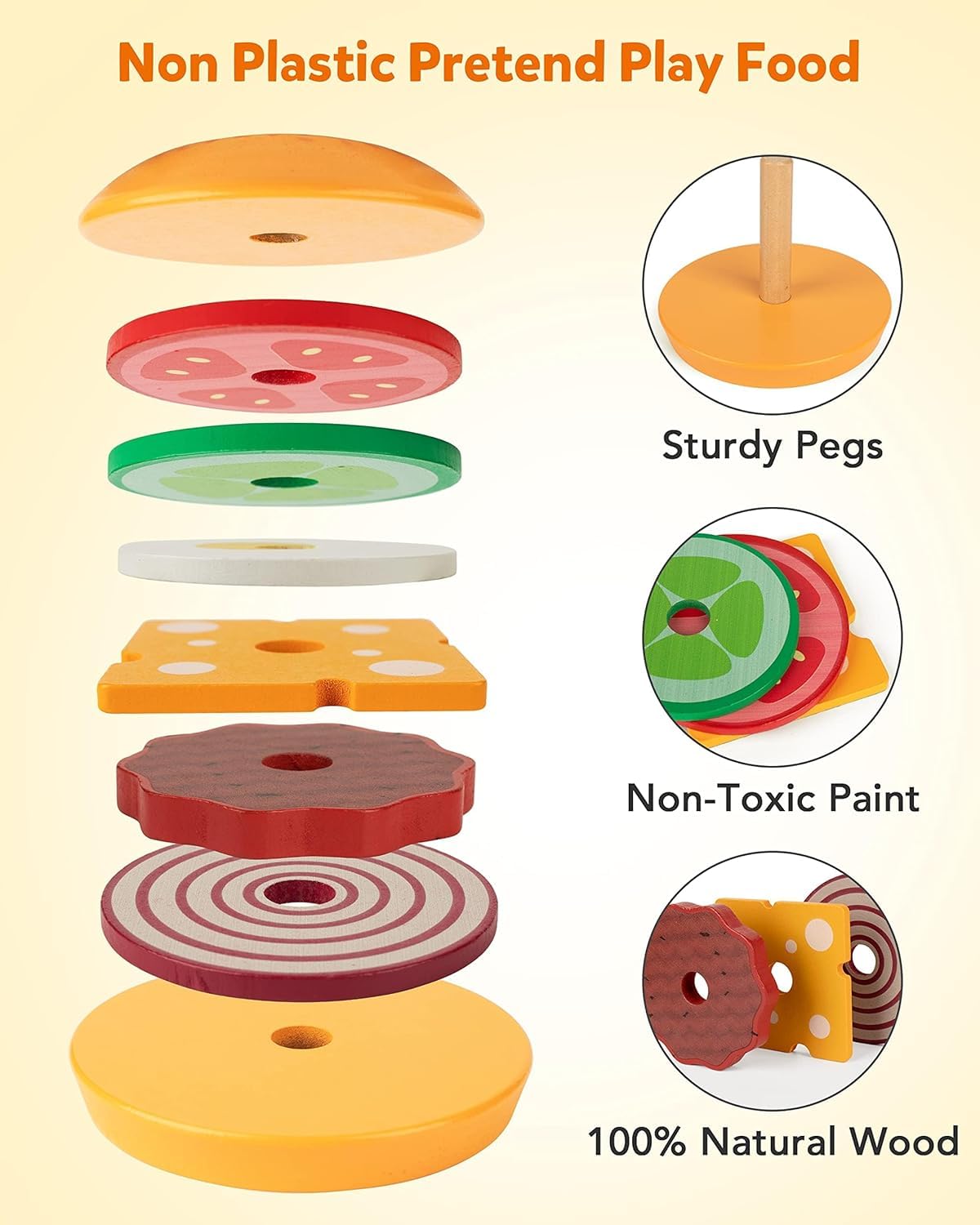 Wooden Hamburger Set/Sandwich set (Random)