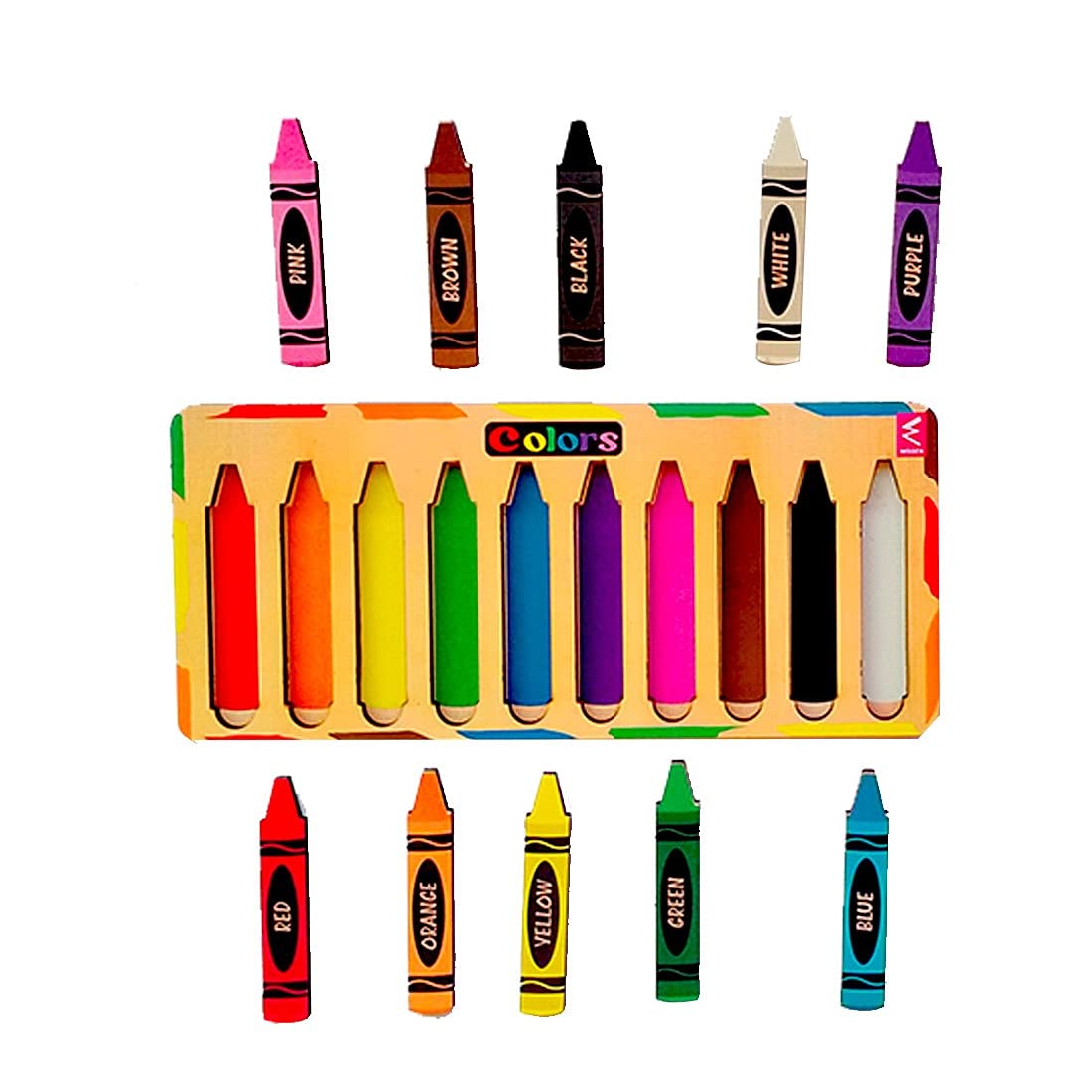 Colors and Crayon Matching Puzzle