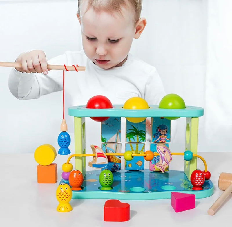 Multifunction Percussion Platform ( Fishing, Maze, Hammering , Shape Sorter & Puzzle )