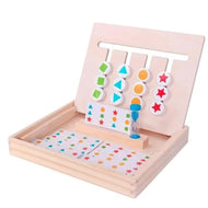 Wooden Four Color Logic Game Fruit and Shapes