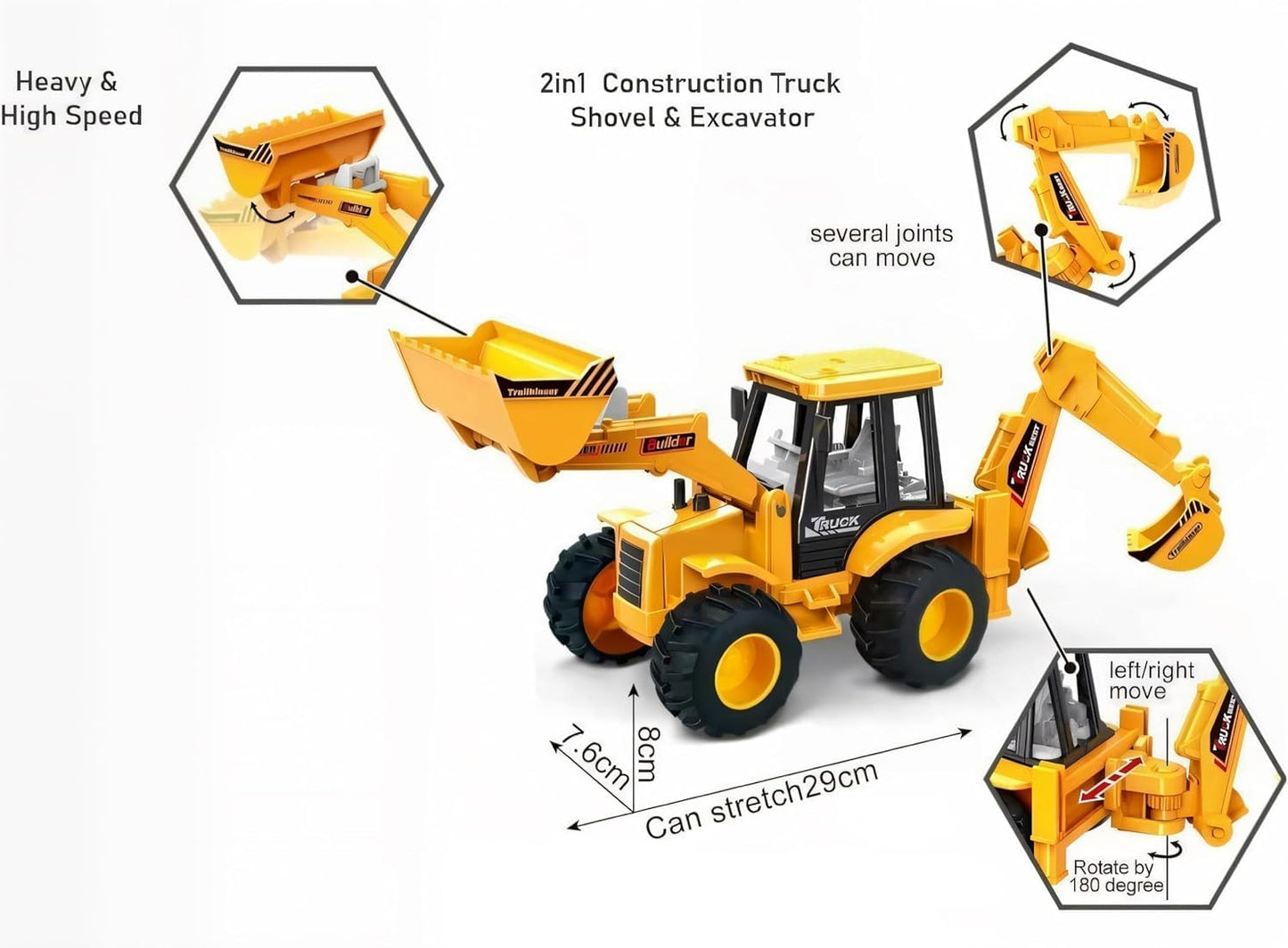 Friction Bulldozer Truck Construction Vehicle Toy