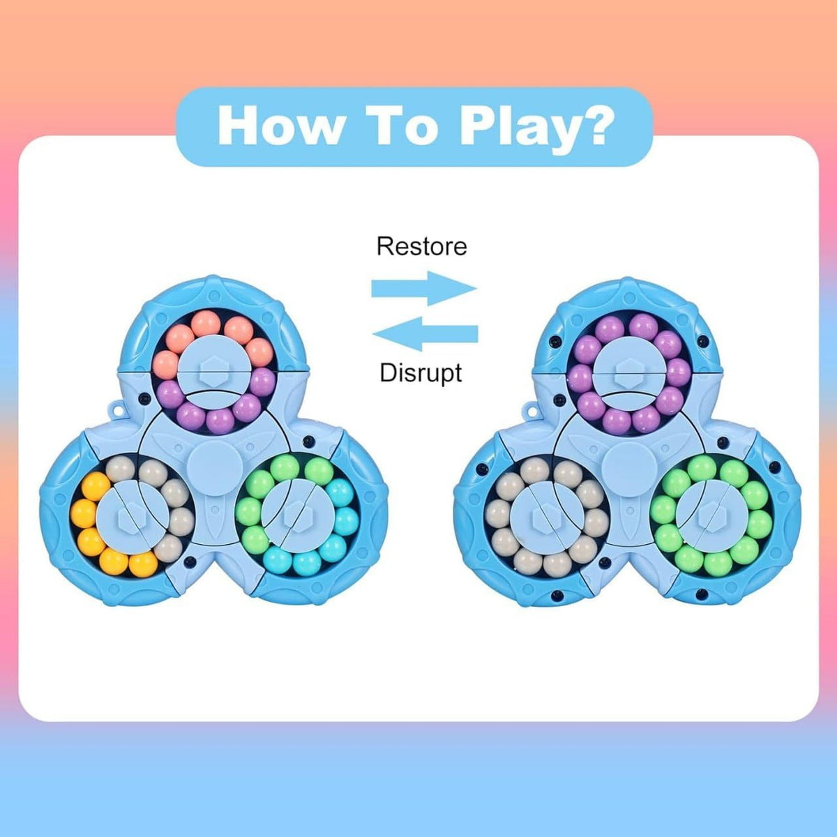 3D Magic Bean Rotating Spinner Puzzle (1pc)