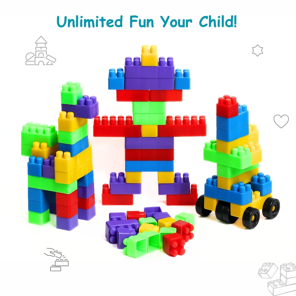 50-Piece Building Blocks Toy Set