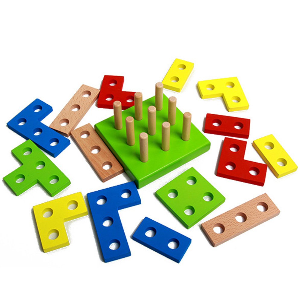 Geometric Shapes Assembled Building Blocks Intellectual Toy