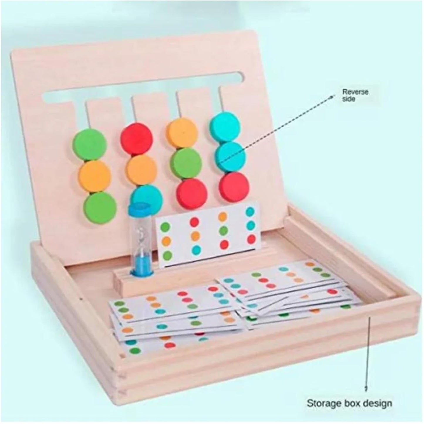 Wooden Four Color Logic Game Fruit and Shapes