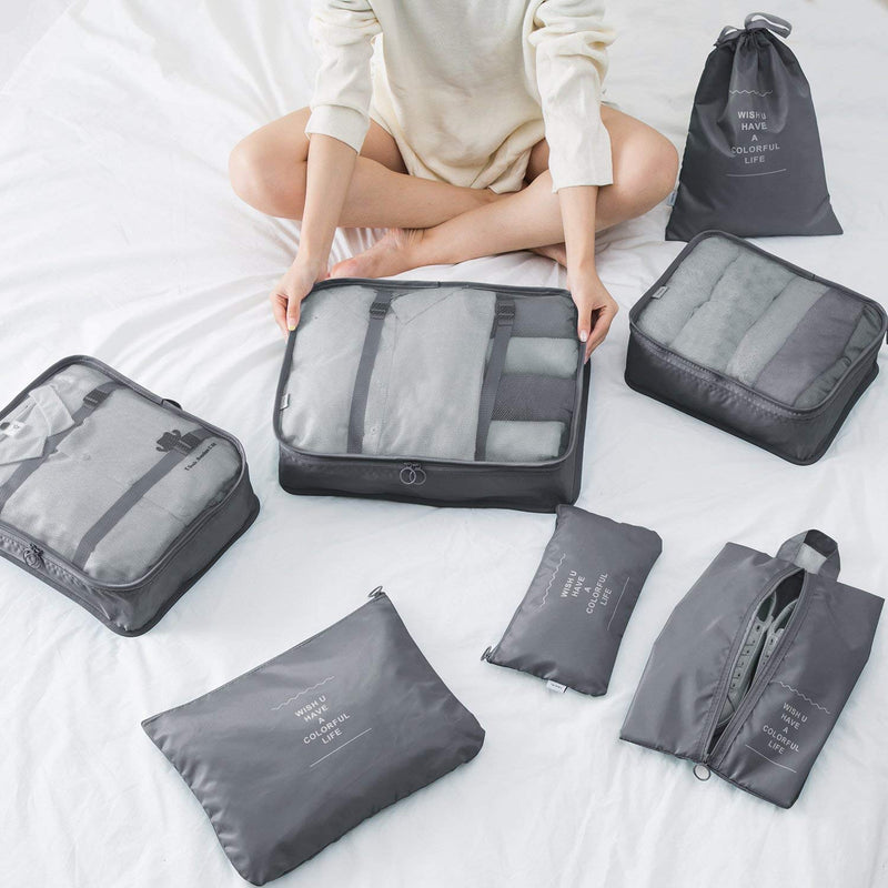 Set Of 7 Travel Organizer (Random Color)