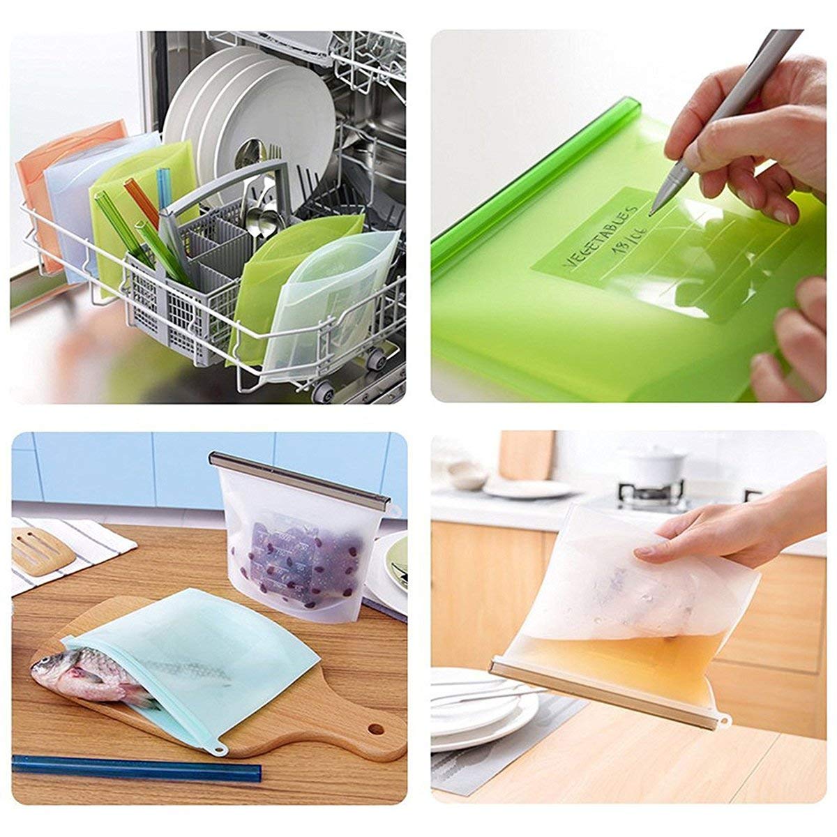 Silicone Storage Bag for Fridge - 1000 ml