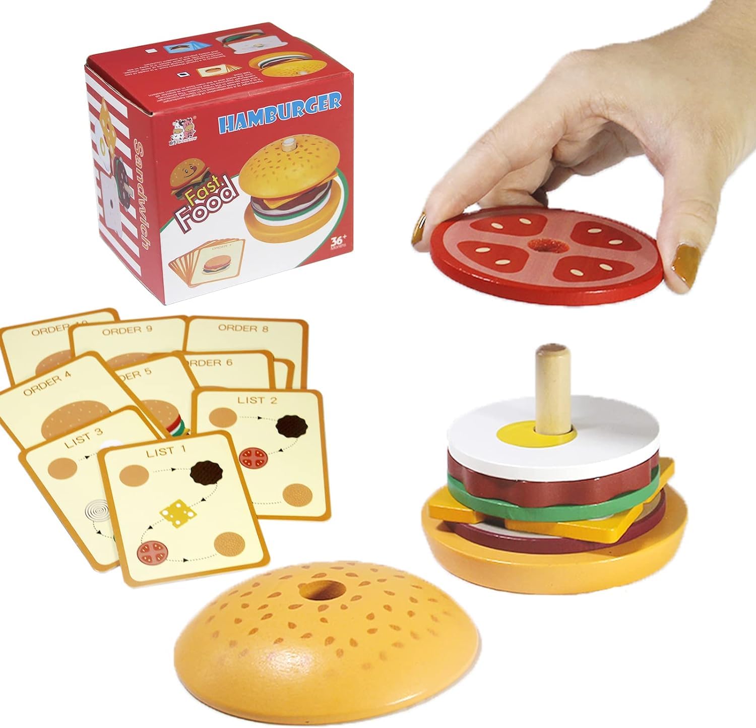 Wooden Hamburger Set/Sandwich set (Random)