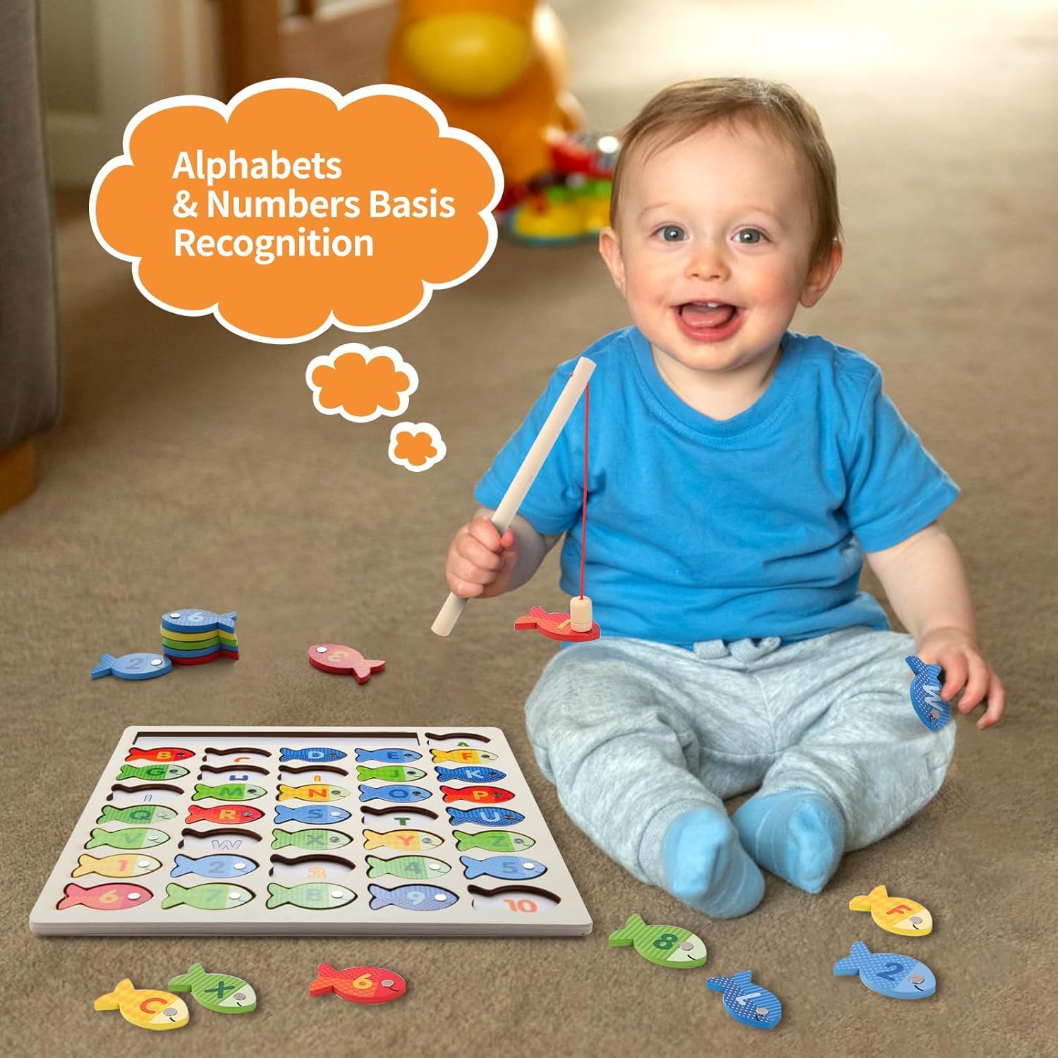 Alpha Numeric Magnetic Fishing Game