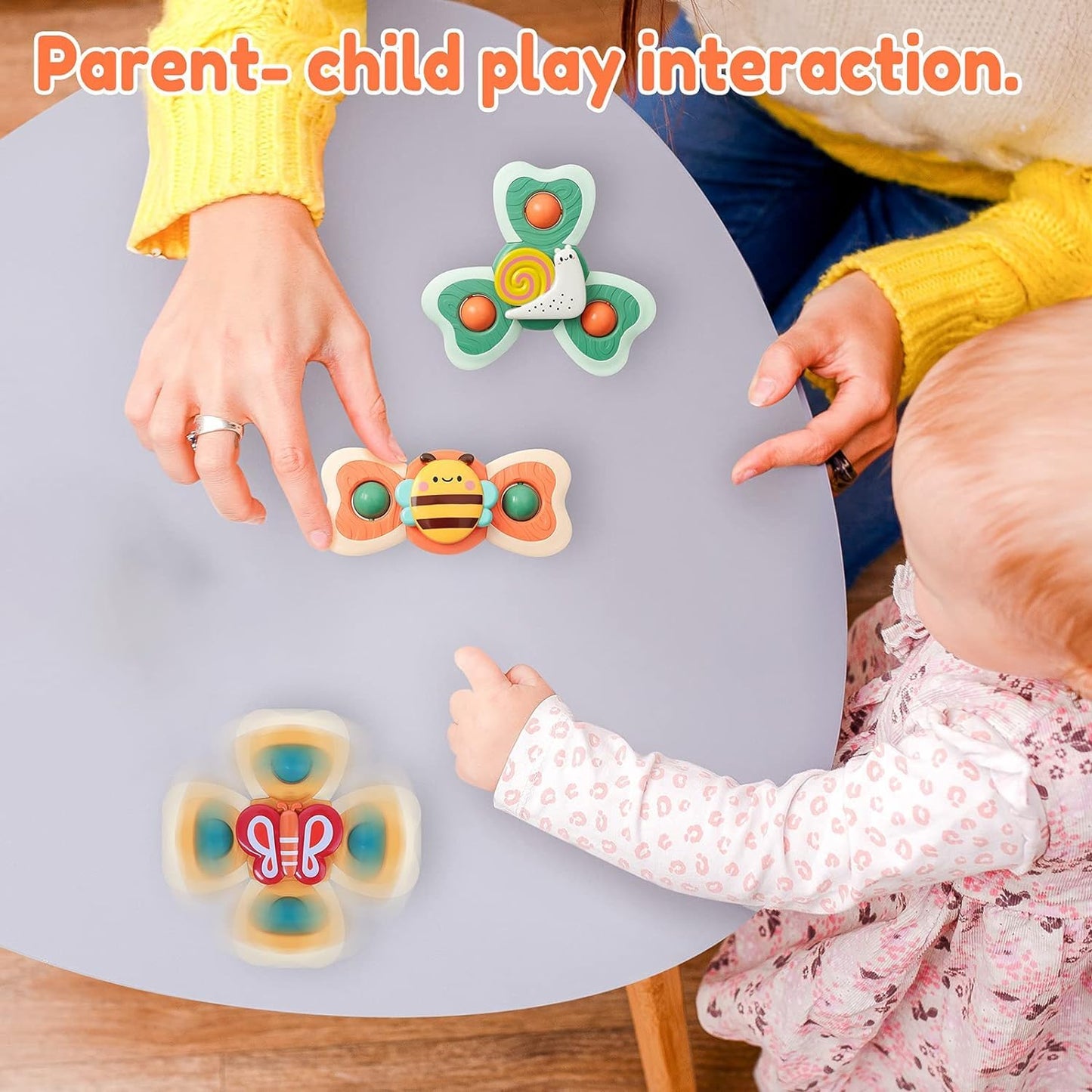 Silicone Suction Cup Flower Spinner Bath Toy