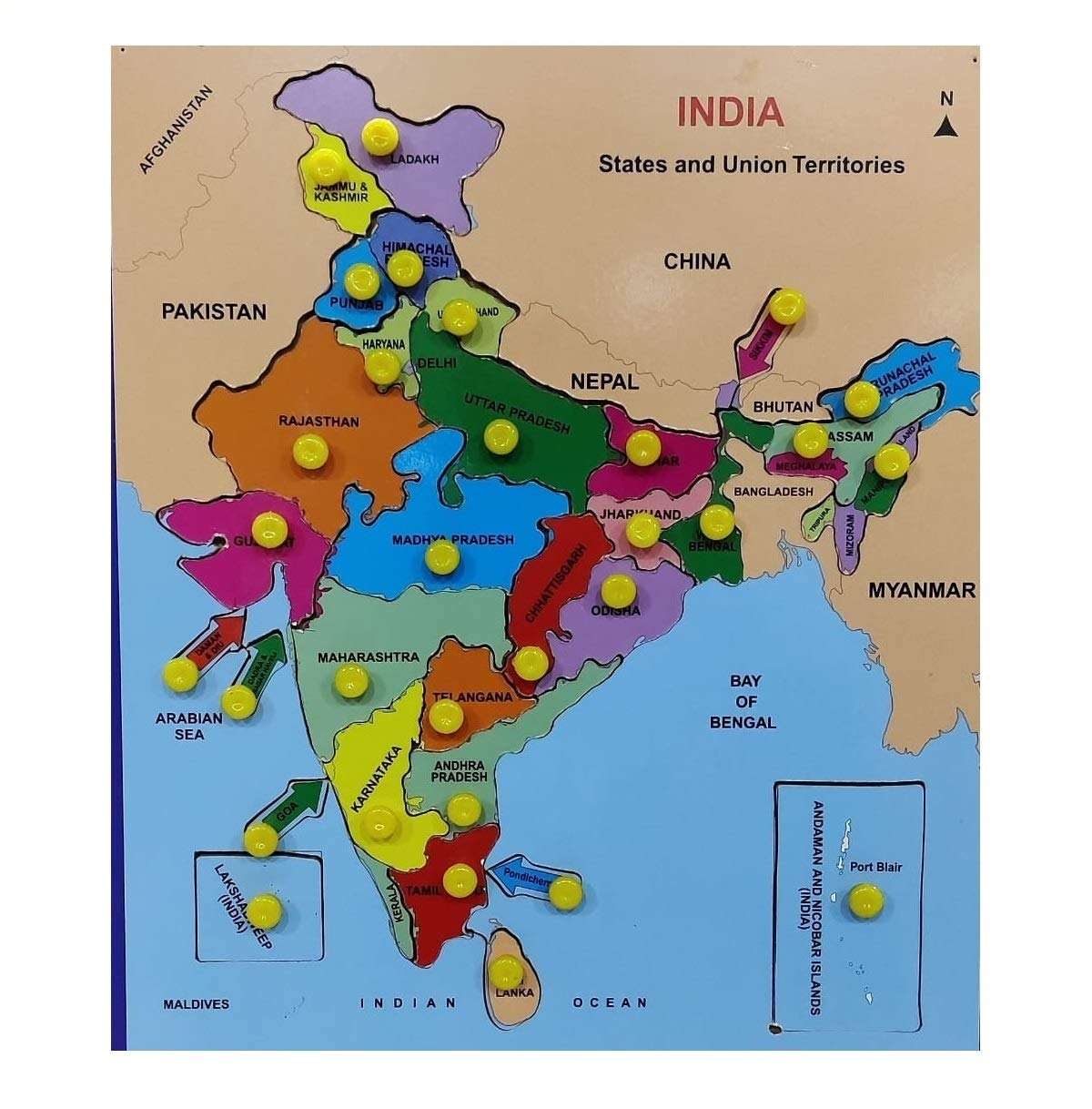 India Map Pin Board