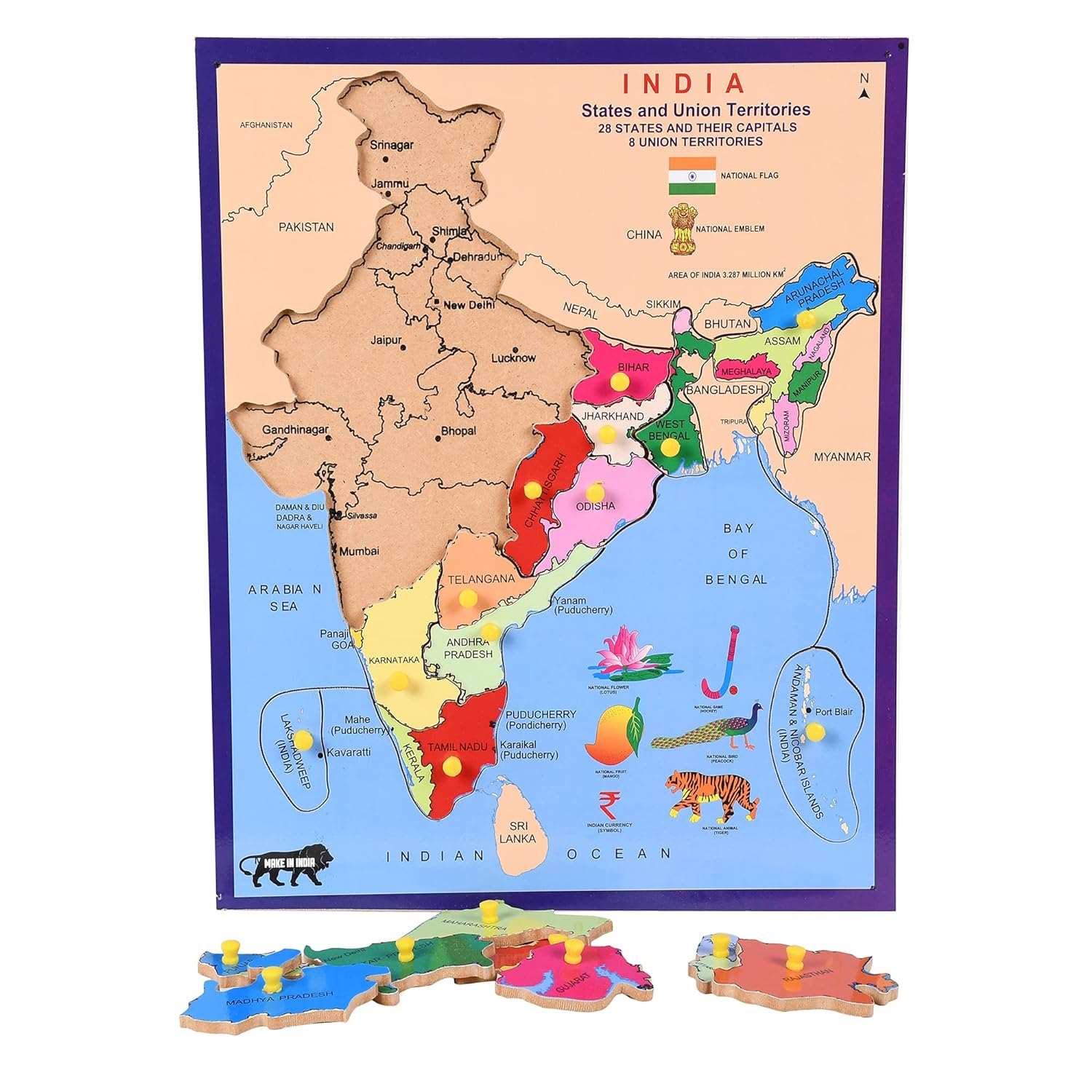 India Map Pin Board