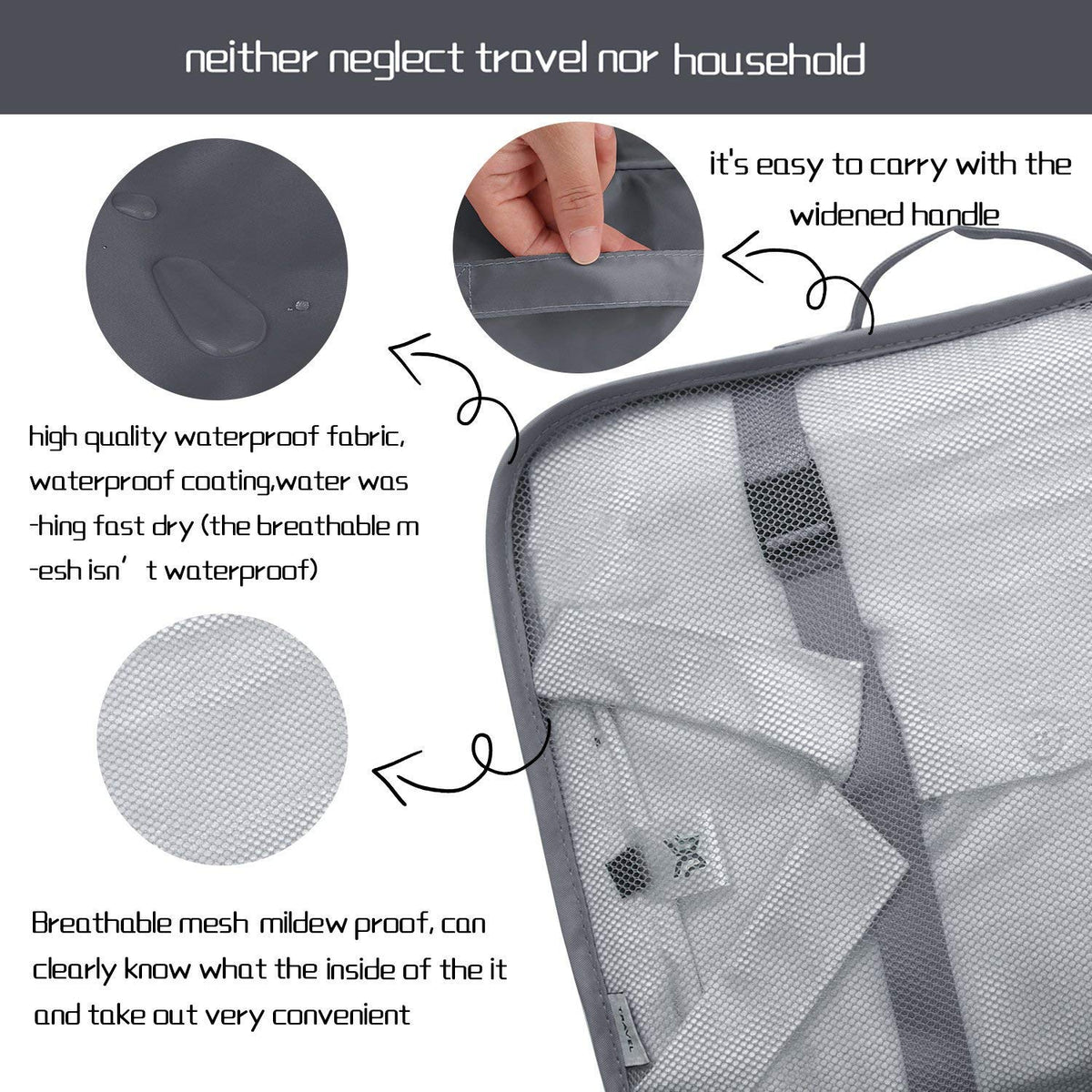 Set Of 7 Travel Organizer (Random Color)