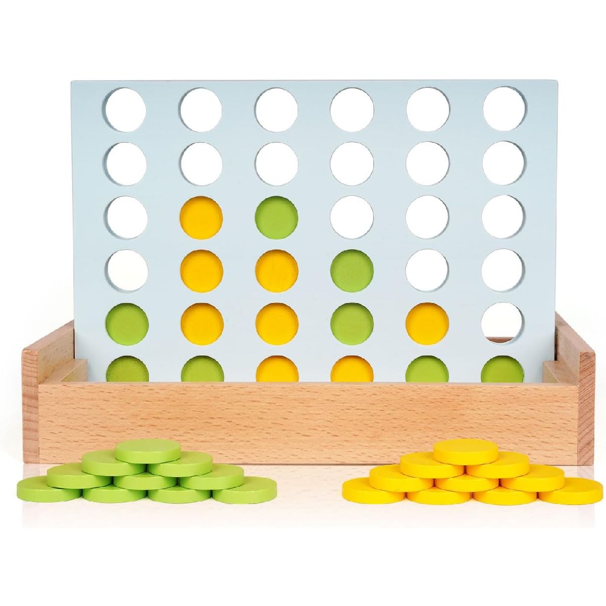 Wooden Chess Game Connect 4 in a Row game