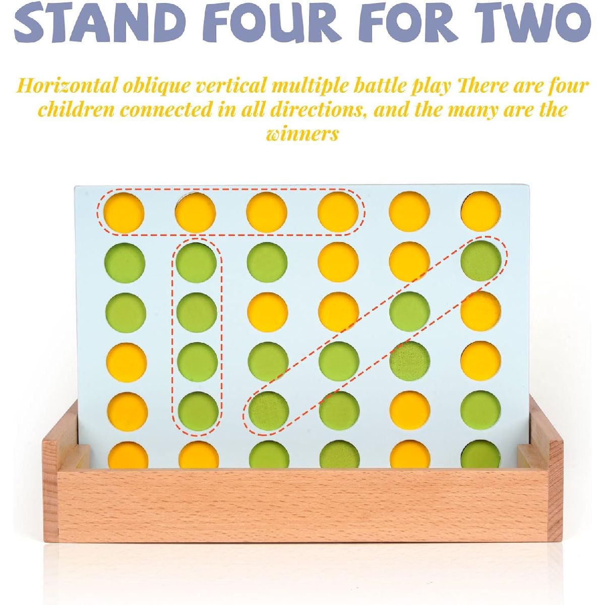 Wooden Chess Game Connect 4 in a Row game
