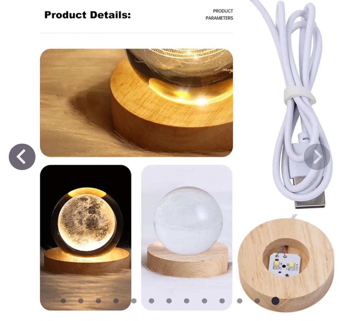 3D Galaxy Crystal Ball Night Lamp (Random Design)