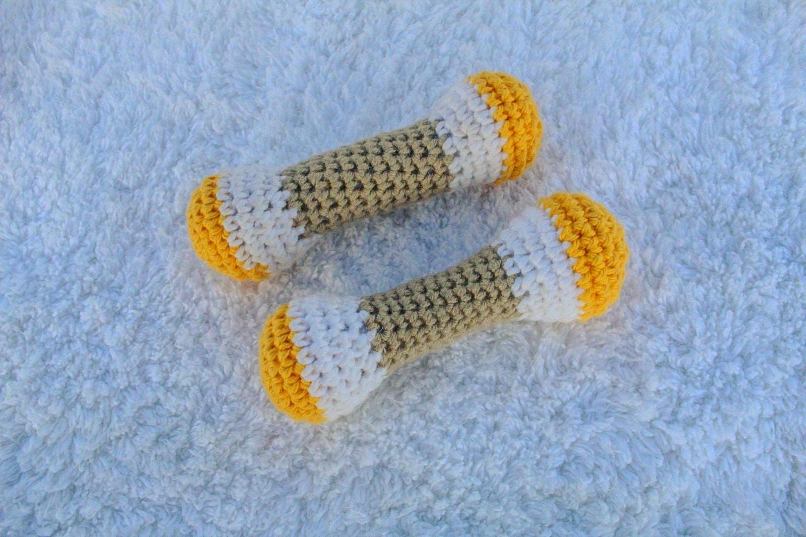 Handmade Crochet Dumbell Rattle (1 Pc)