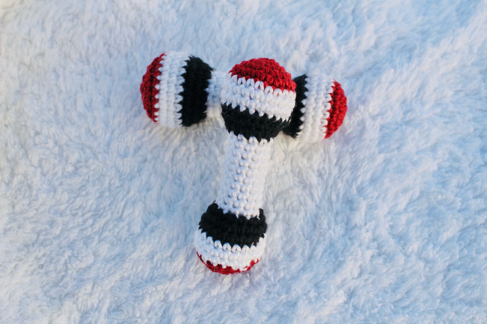 Handmade Crochet Dumbell Rattle (1 Pc)