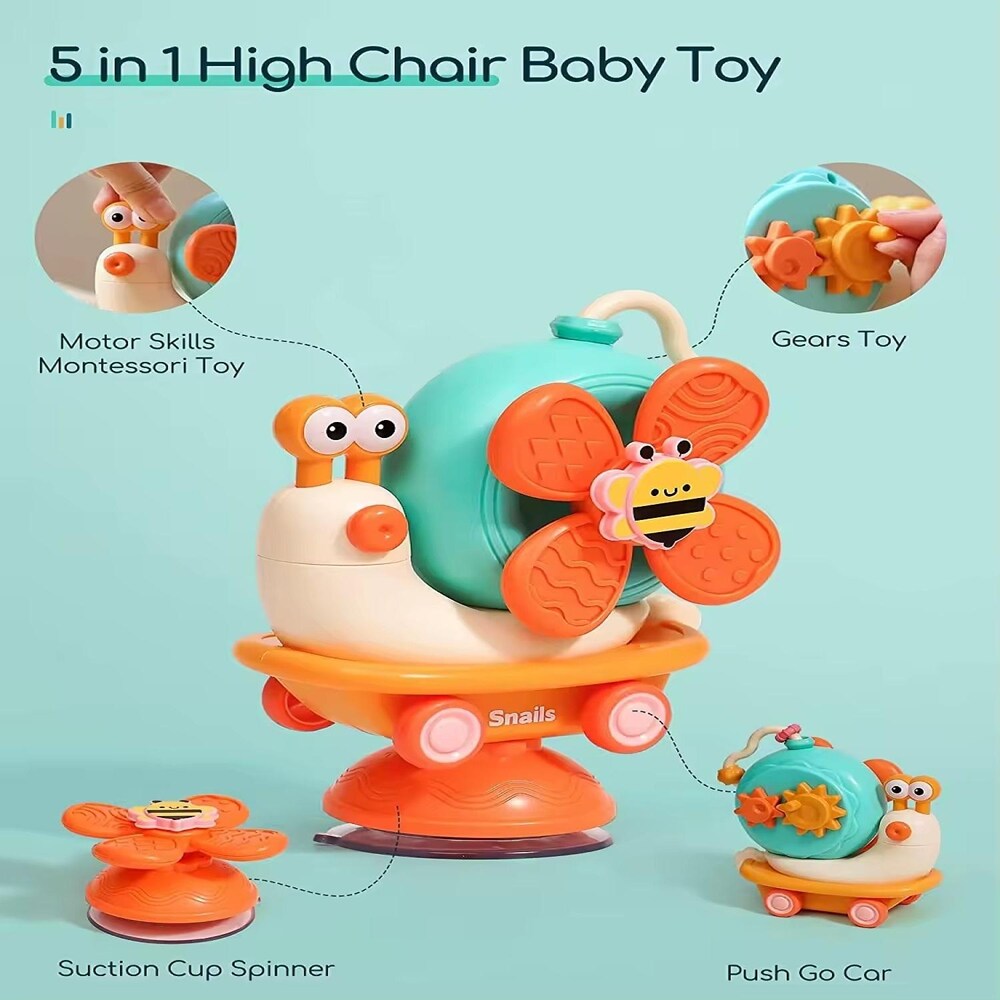 5-in-1 High Chair Toy with Suction Cups Spinner