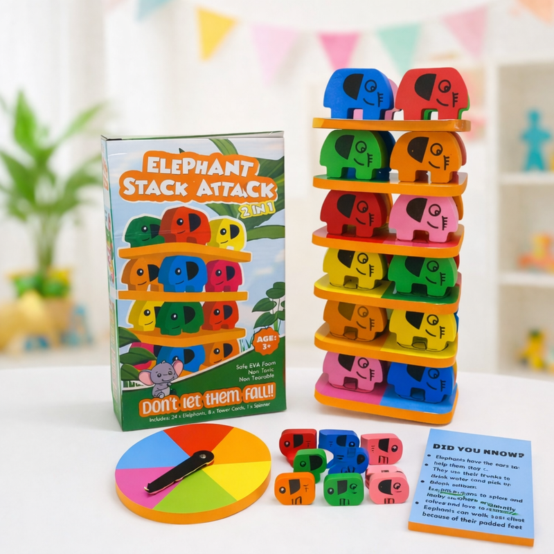 2 in 1 Elephant Stacking and Balancing