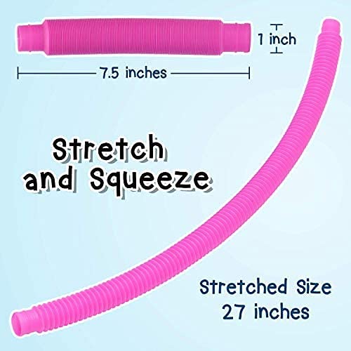 Pop Out Tubes Sensory Strechable Tubes Pop It Toy(12 pcs)