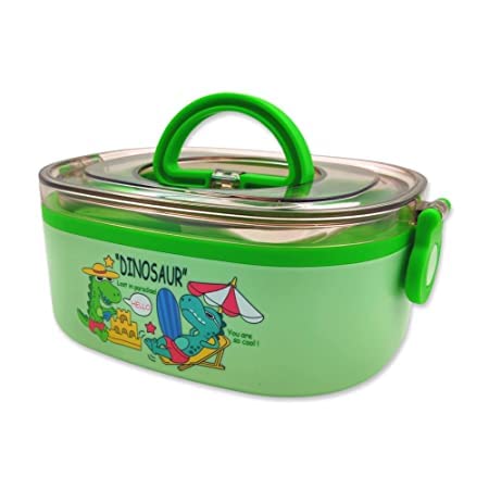 Dino 2 Grid Steel Lunch Box