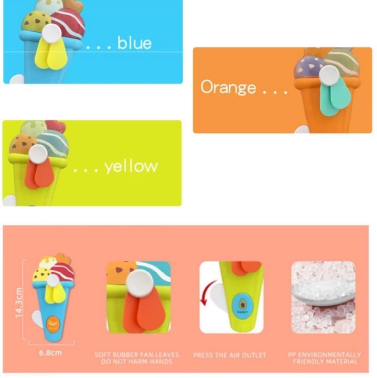 Ice Cream Hand Fan (1 pc)