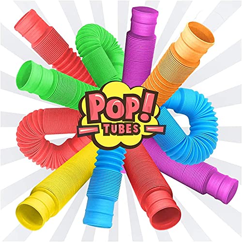 Pop Out Tubes Sensory Strechable Tubes Pop It Toy(12 pcs)