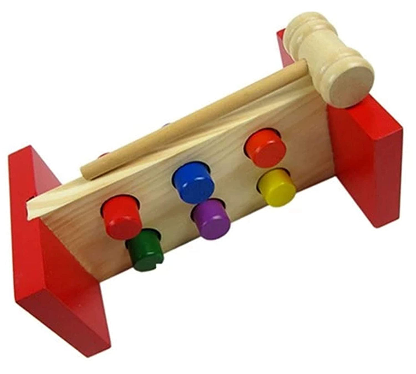 Wooden Hammer Ball Knock Pounding Bench with Box Case