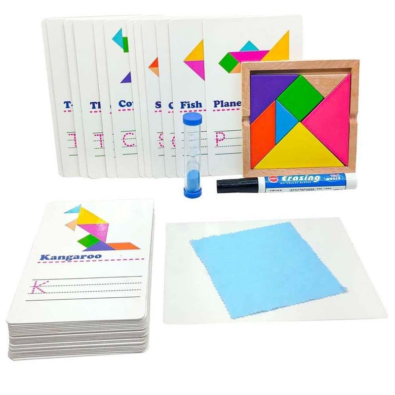 Tangram Letters Writing Cards