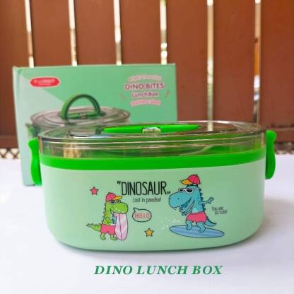 Dino 2 Grid Steel Lunch Box