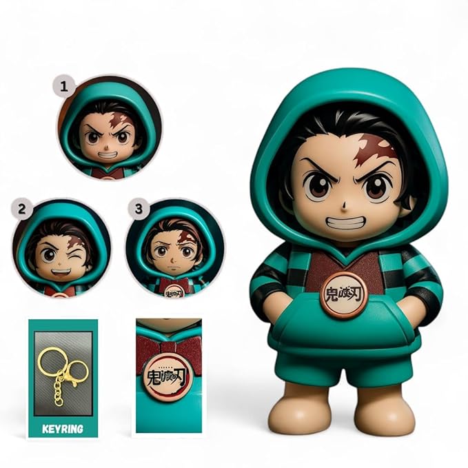 Face Changing Cartoon Keychain (1 Pc) (Random Color)