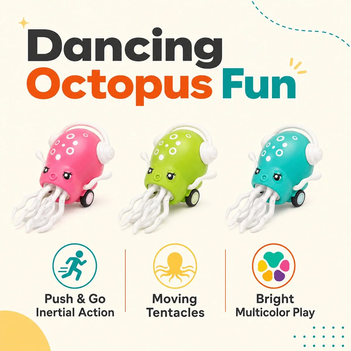 Dancing Octopus Push and Go Toy