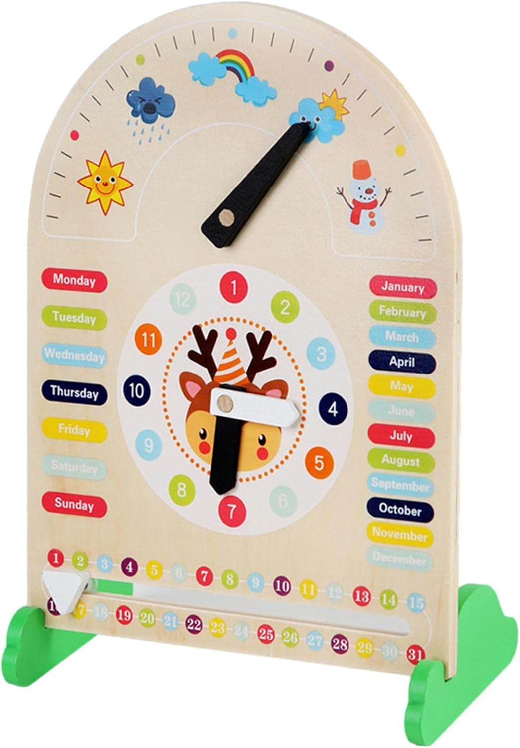 Weather Forecast Wooden Educational Clock