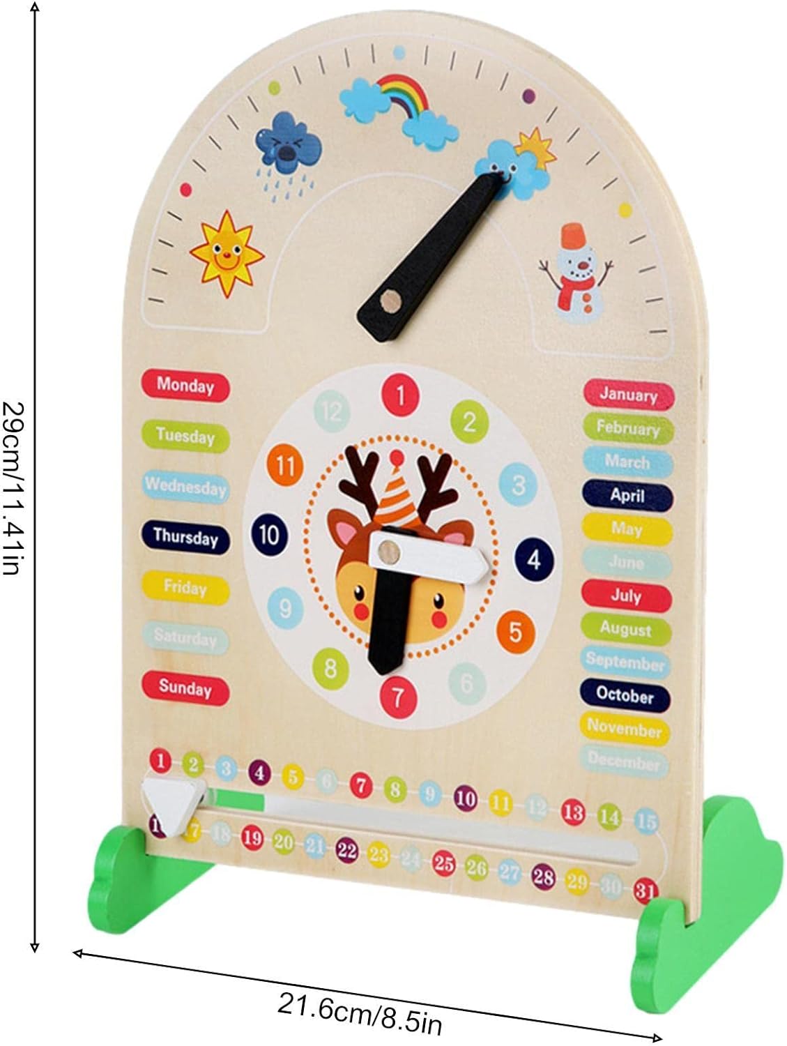 Weather Forecast Wooden Educational Clock