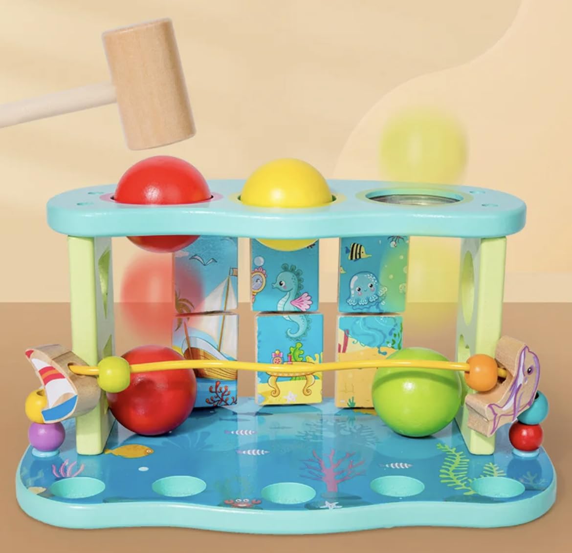 Multifunction Percussion Platform ( Fishing, Maze, Hammering , Shape Sorter & Puzzle )