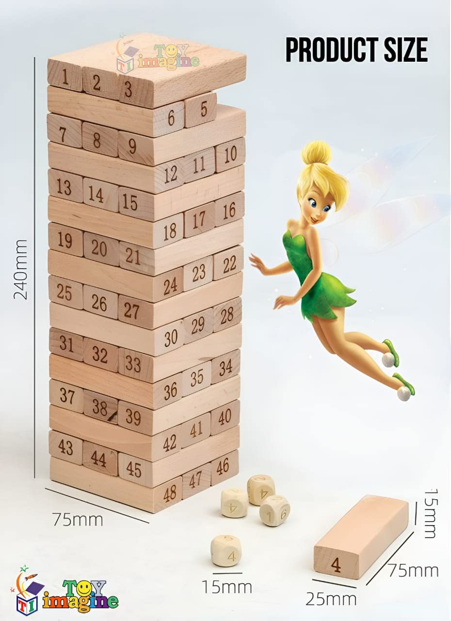 Tumbling Tower Game - Wiss Toy 48 pc
