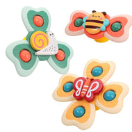 Silicone Suction Cup Flower Spinner Bath Toy