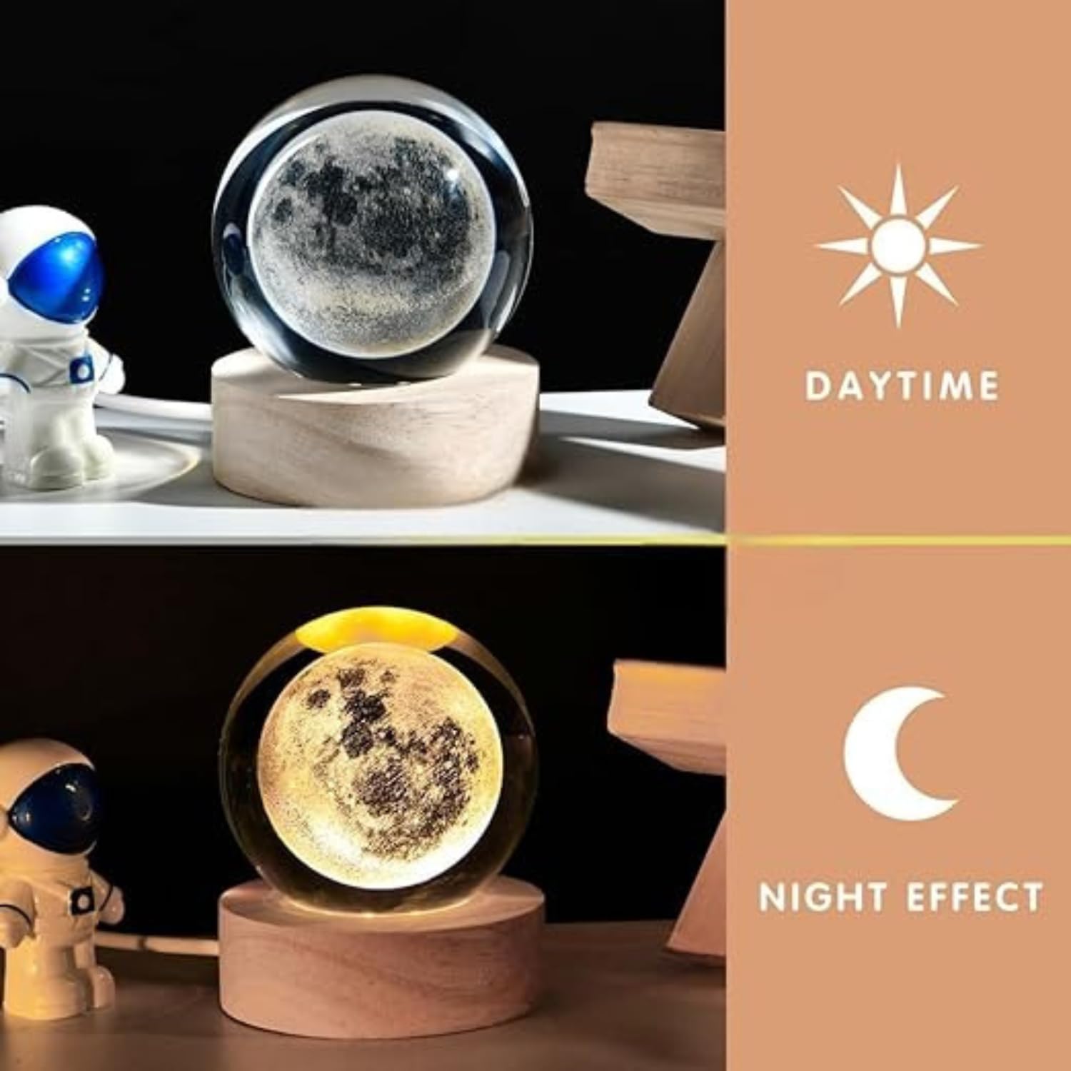 3D Galaxy Crystal Ball Night Lamp (Random Design)