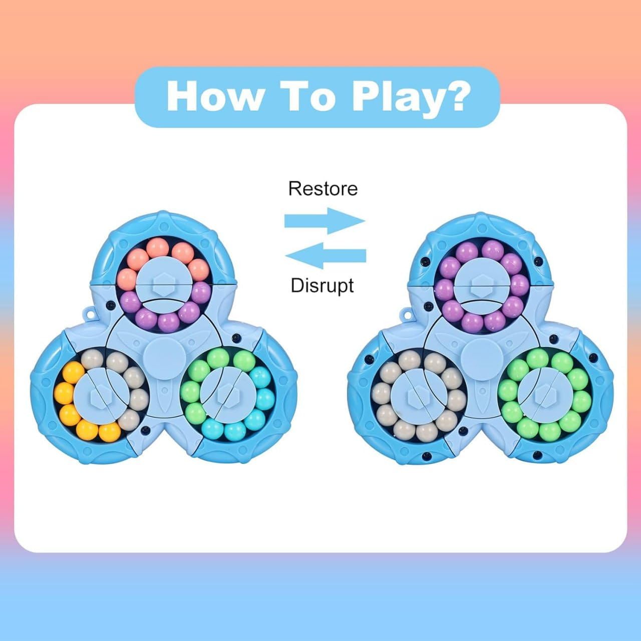 3D Magic Bean Rotating Spinner Puzzle (1pc)