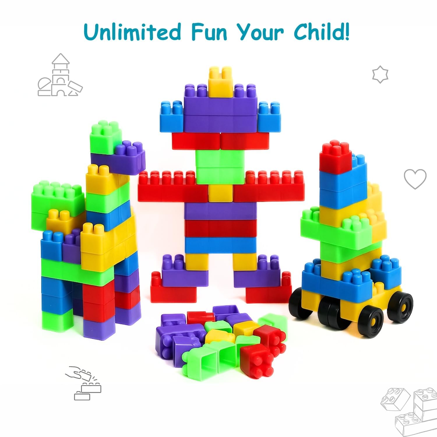 50-Piece Building Blocks Toy Set