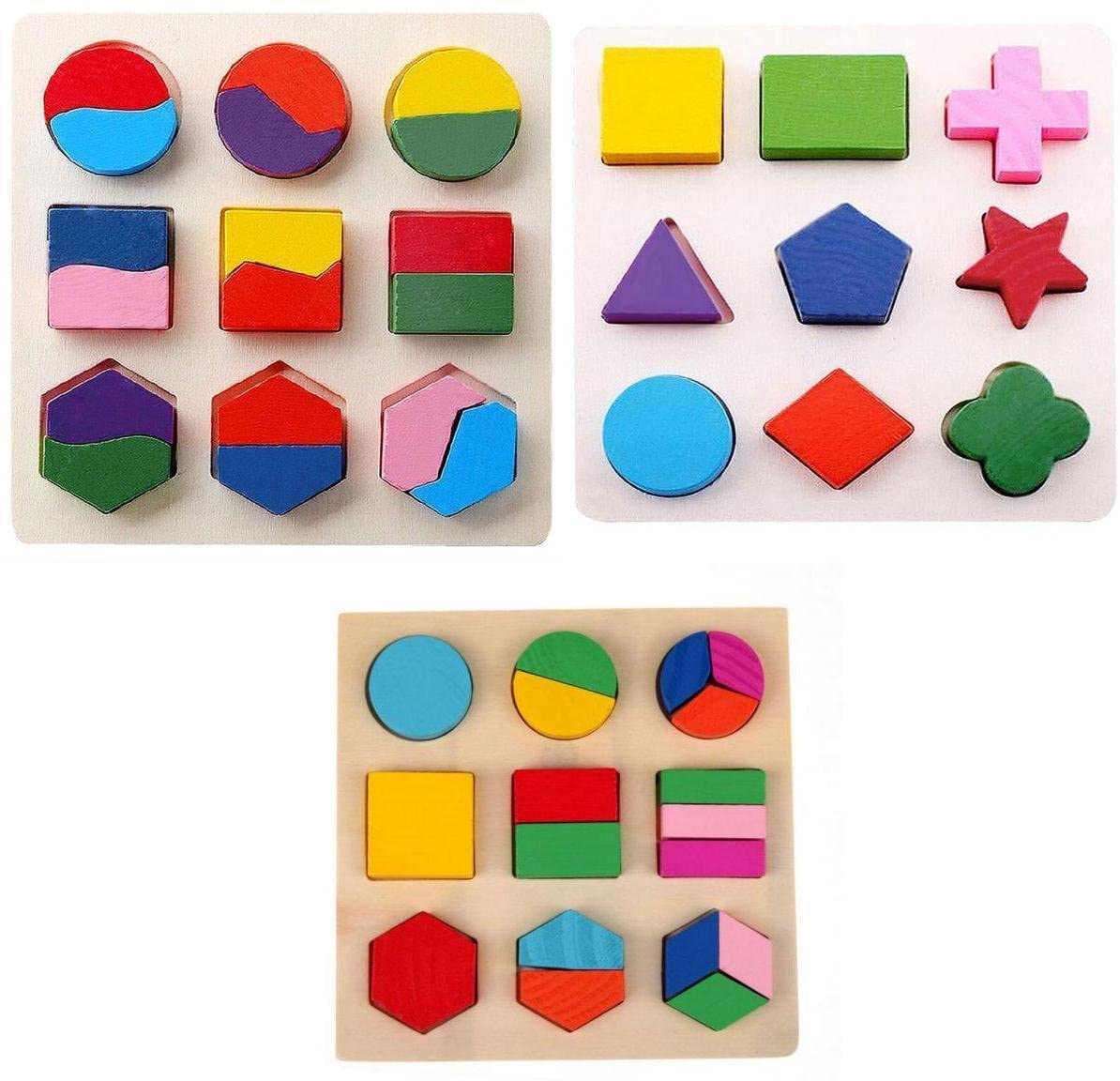 Geomentrice Shape Puzzle - 3 Set