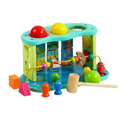 Multifunction Percussion Platform ( Fishing, Maze, Hammering , Shape Sorter & Puzzle )