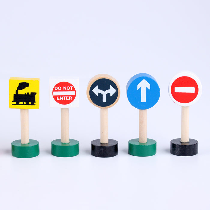 Wooden Traffic Signs - 16 pc