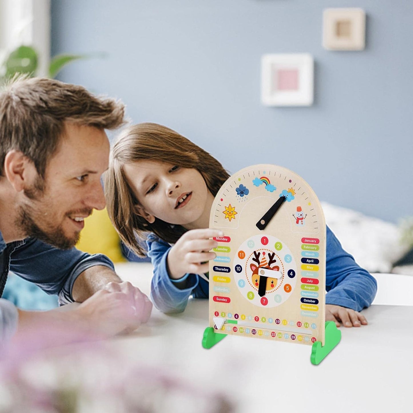 Weather Forecast Wooden Educational Clock